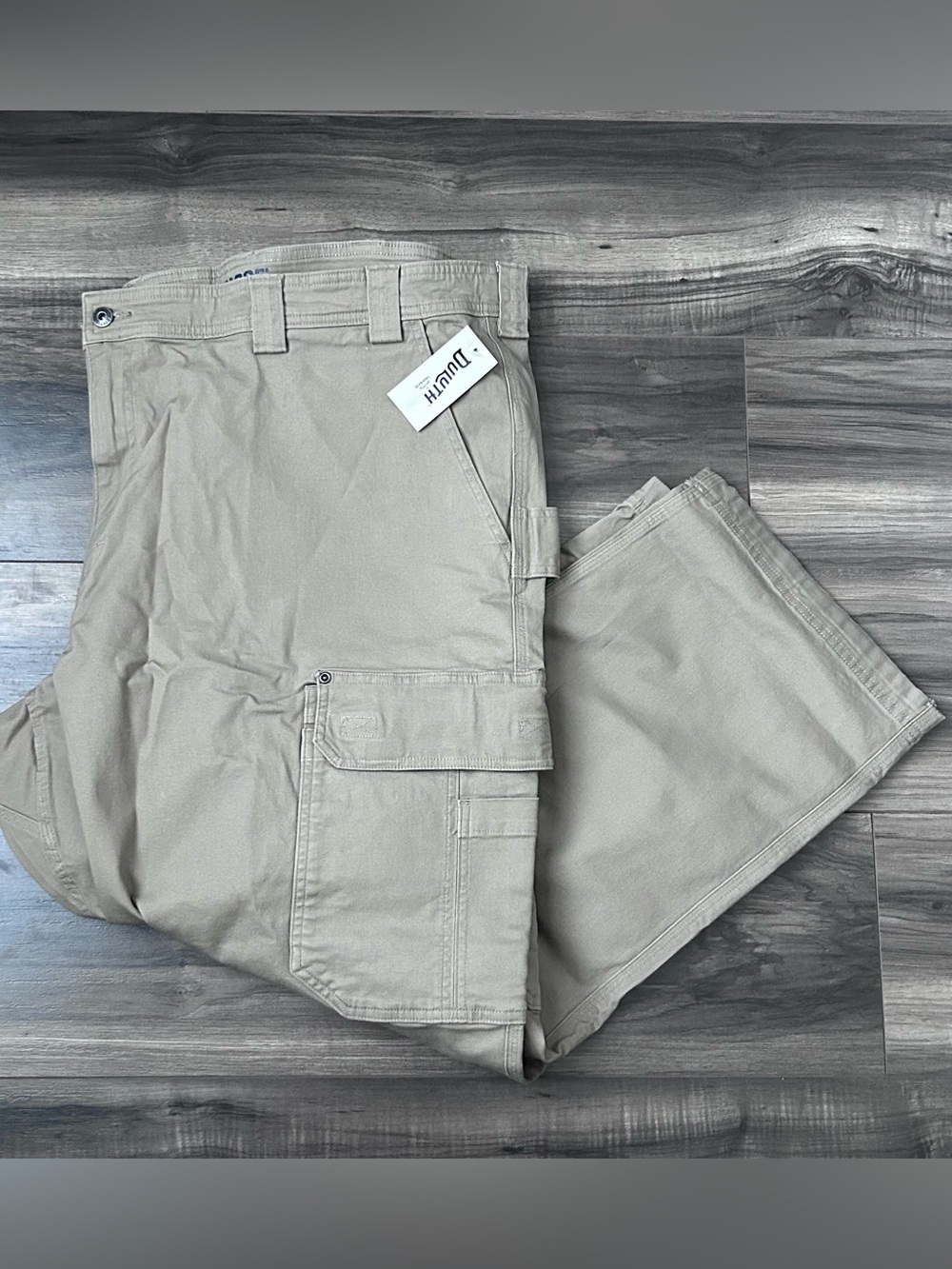 Duluth Trading Co Fire Hose Relaxed Fit Cargo Work Pants Khaki Mens 50x30 45507